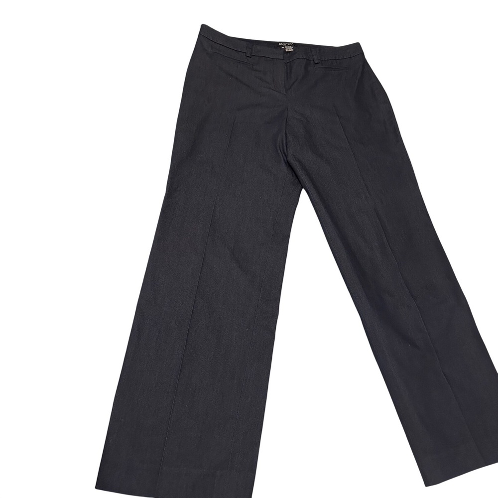 Etcetera Womens Wide Leg Trousers Navy Blue Stretch Cotton Dress Pants Size 14